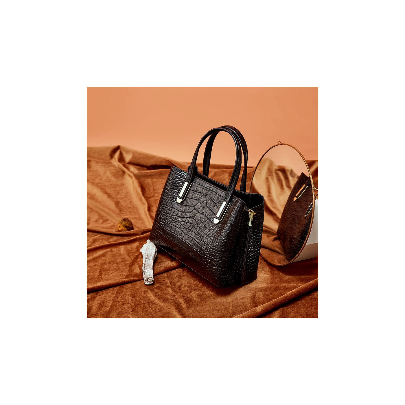 Product image 4 of Croc Embossed Leather Tote Bag for wholesale handbag buyers