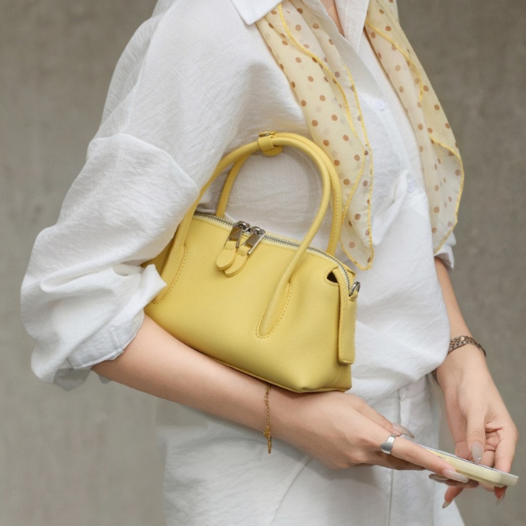 Classic Leather Boston Bowling Pillow Bag product image