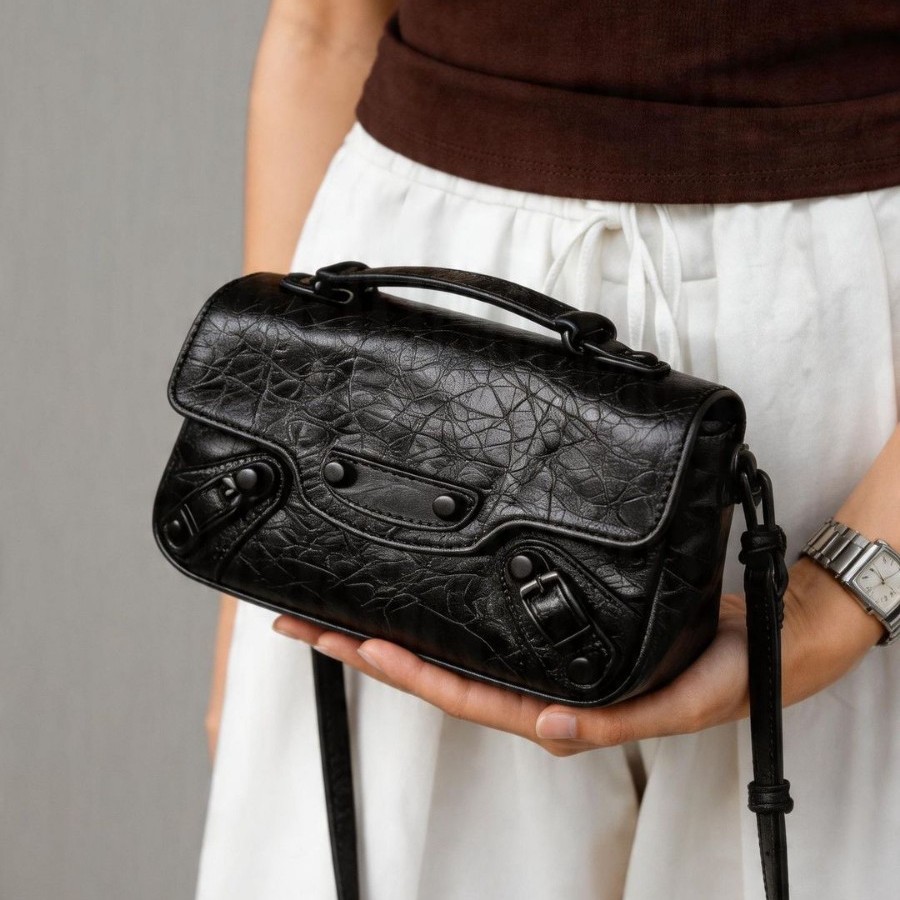 Nano Lecity Motorcycle Flap Handbag related to Hardware handbag material