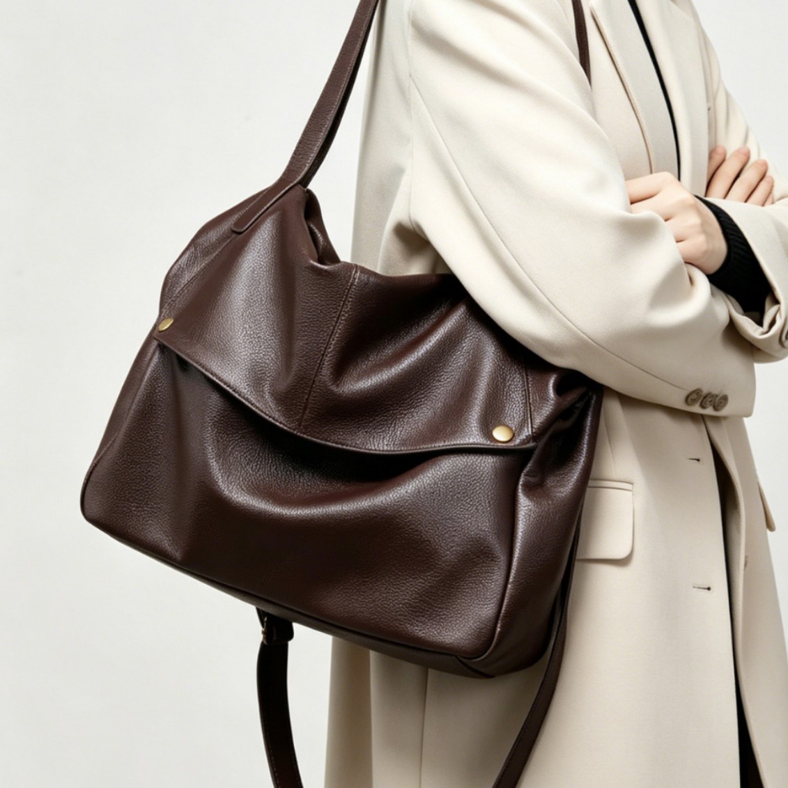 Urban Casual Large Leather Shoulder Tote product image