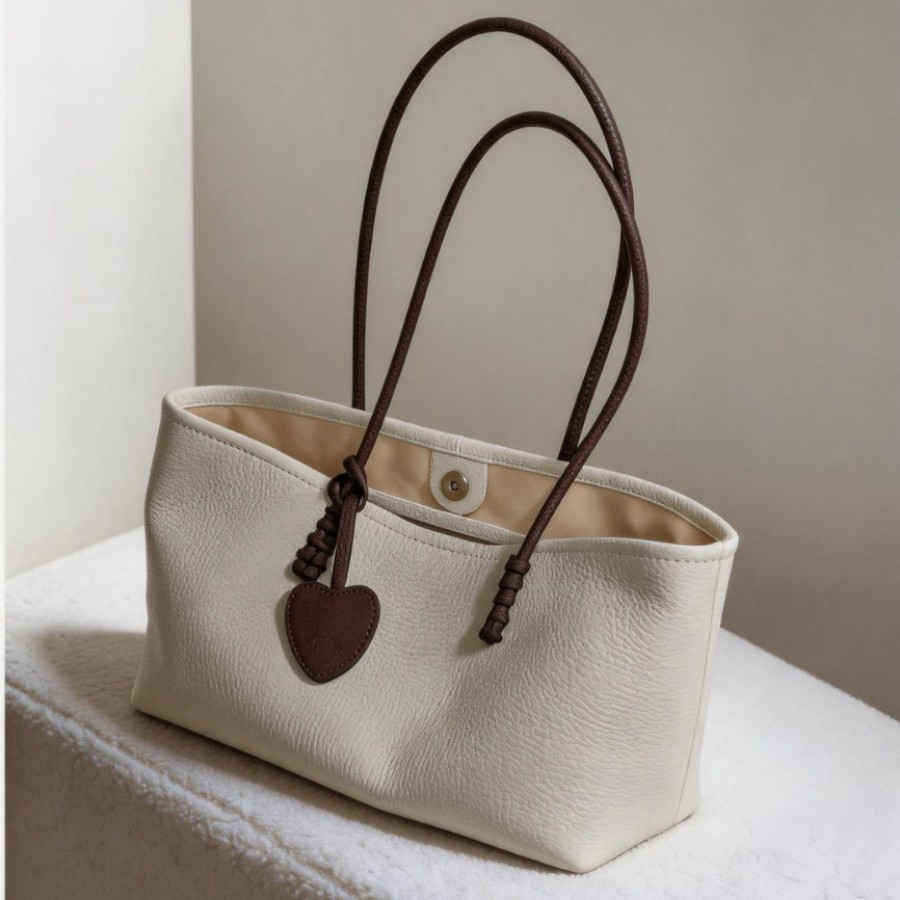 Korean Style Premium Top-Grain Leather Tote product image