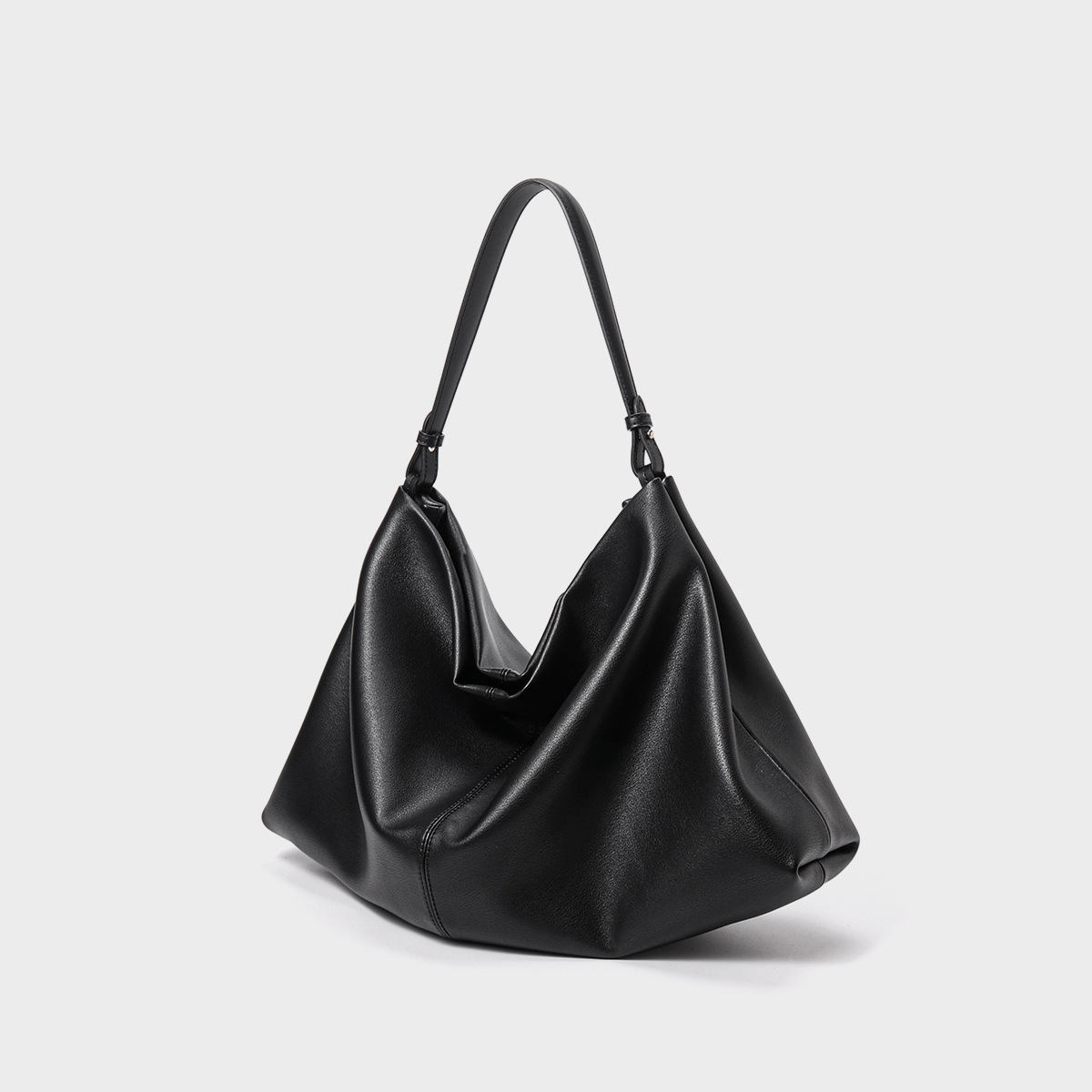 Sleek Korean Style Slouchy Leather Tote product image