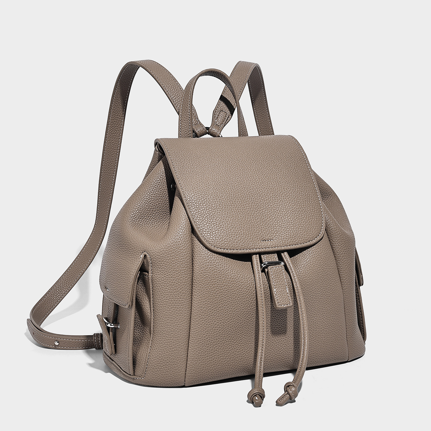 Casual Vegan Leather Backpack Shoulder Bag — Korean Style