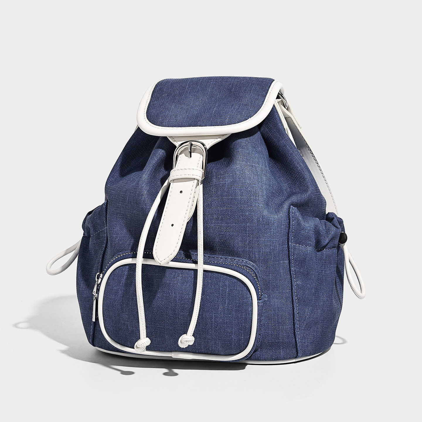 Denim Vegan Leather Backpack & Underarm Bag — Dual Carry