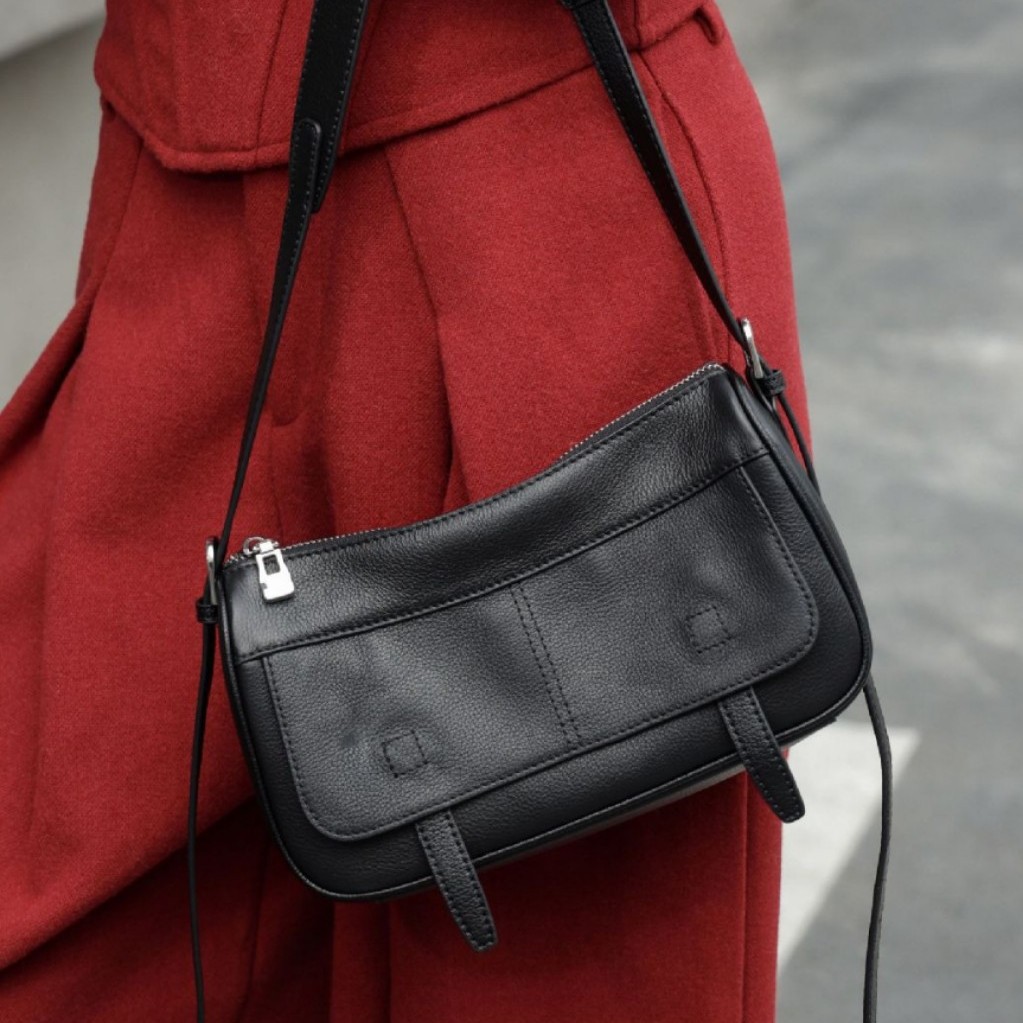 Genuine Leather Camera Bag Women Korean Niche Crossbody Shoulder Small Square Bag product image