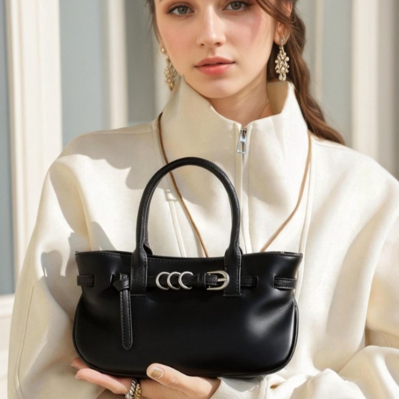 Genuine Leather Kelly Bag Women Korean Niche Crossbody Shoulder Large Capacity Top-Handle product image