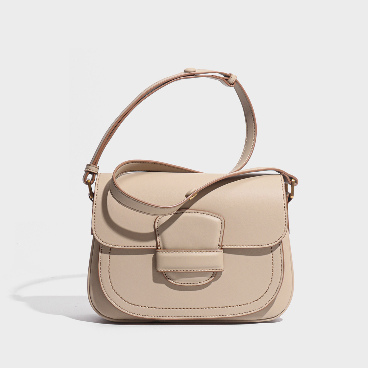 Genuine Leather Saddle Crossbody Bag Women Vintage Retro Shoulder Bag Niche Design 2026 product image