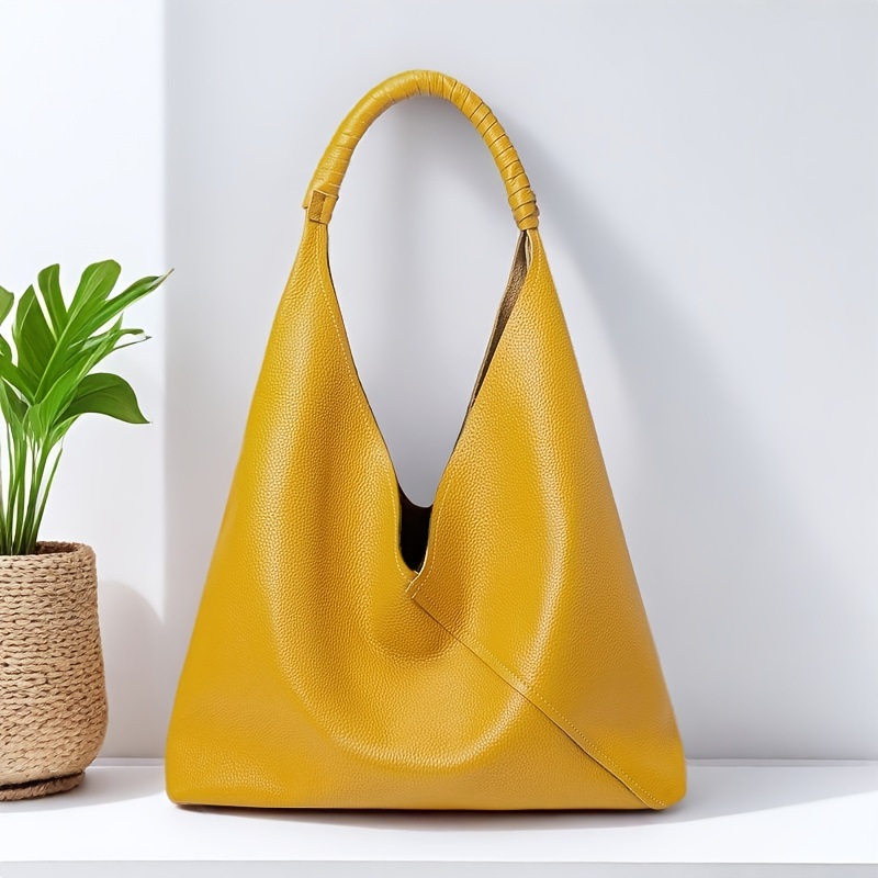 High-End Minimalist Genuine Leather Tote Handbag product image