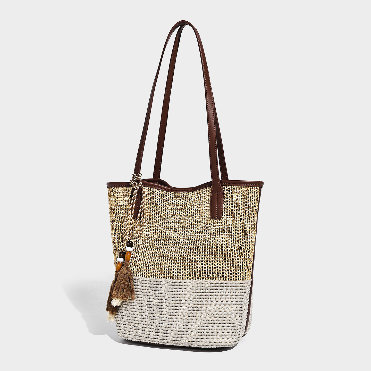 Hollow Woven Vegan Leather Beach Shoulder Bag — Summer 2026