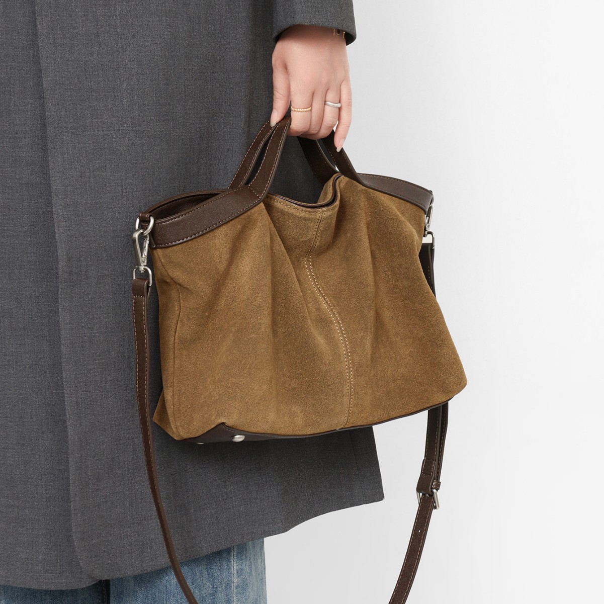 Genuine Leather Tote Bag Large Capacity Commuter Minimalist Women product image