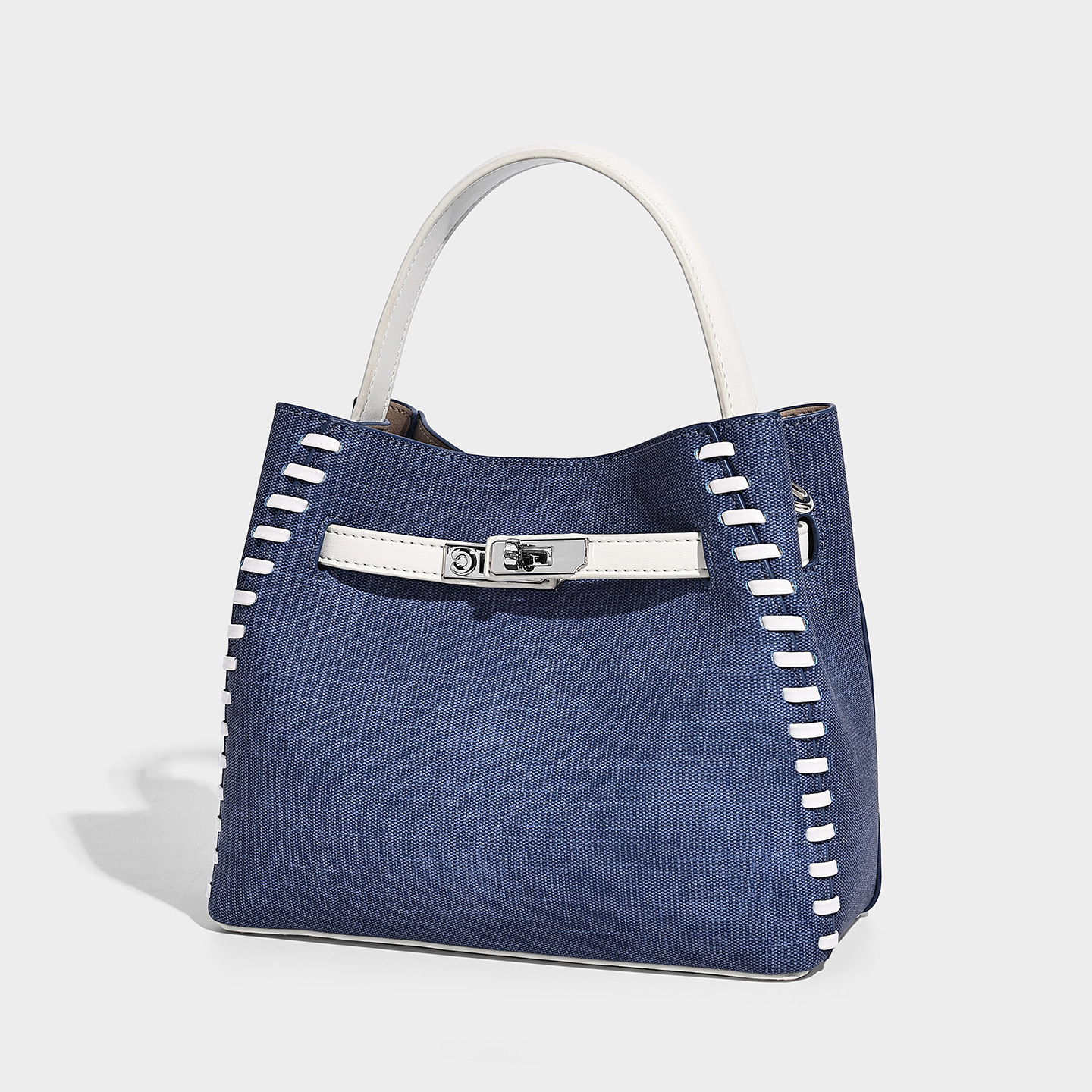 Minimalist Vegan Leather Bucket Bag — Structured Casual
