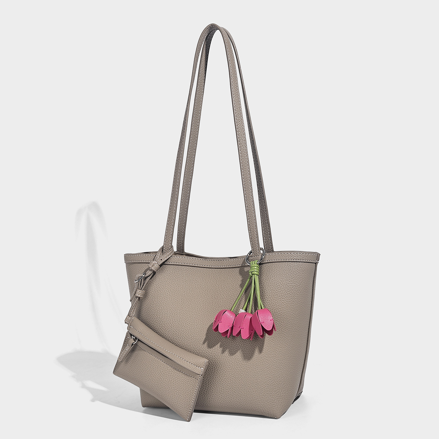 Pebbled Vegan Leather Large Commuter Tote Bag
