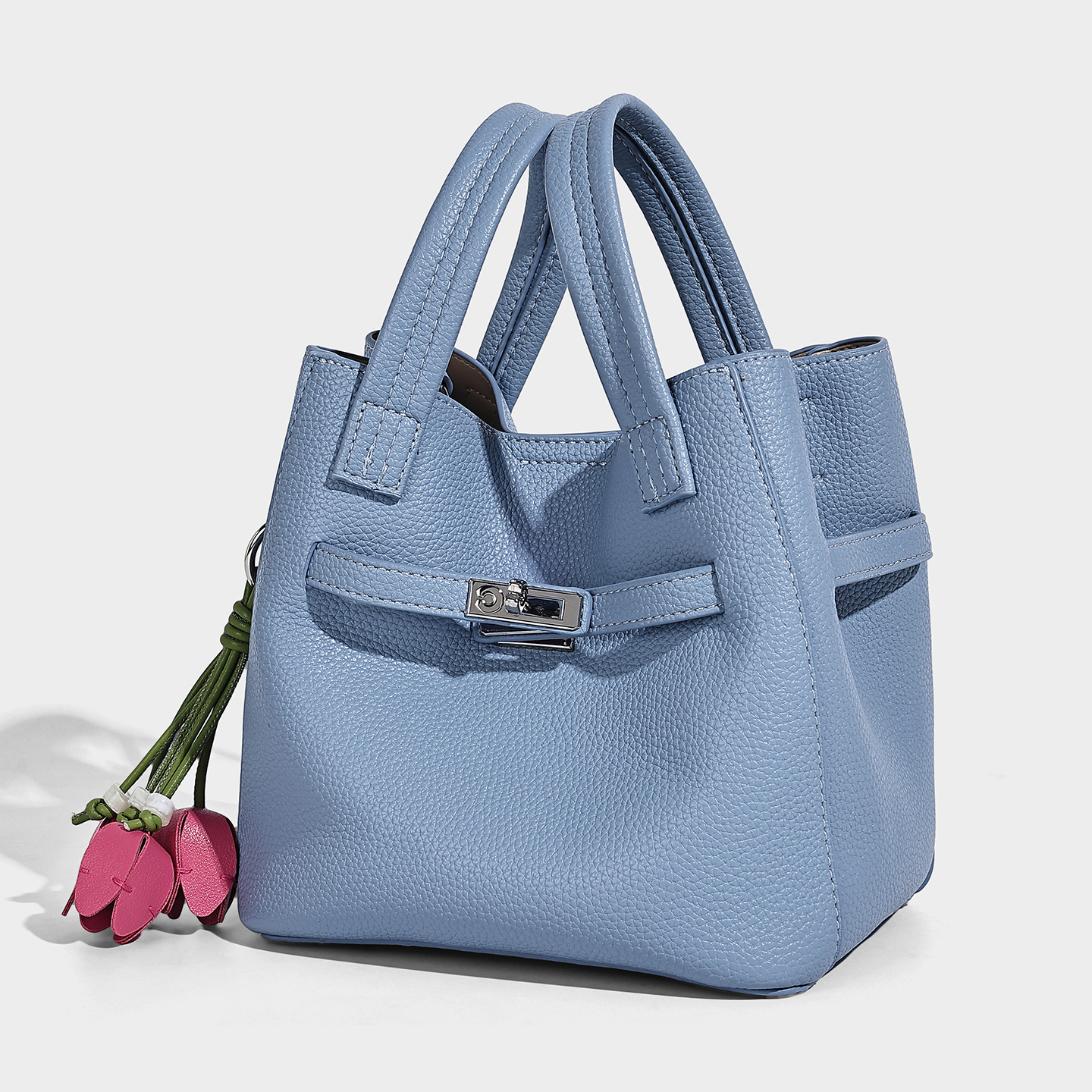 Pebbled Vegan Leather Luxury Bucket Tote & Crossbody — 2026