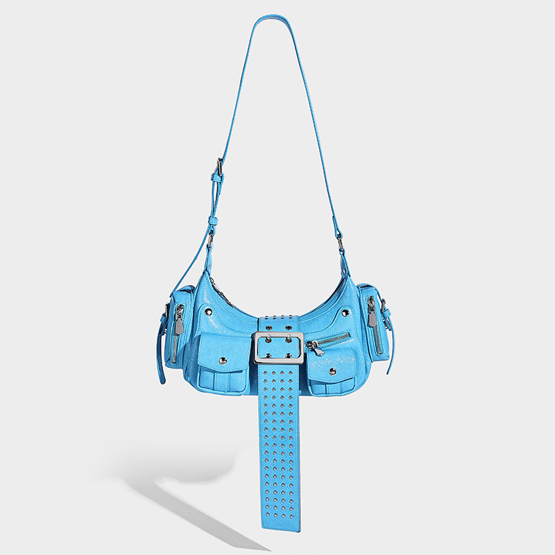 Punk Moto Studded Rivet Shoulder Crossbody Bag — 2026