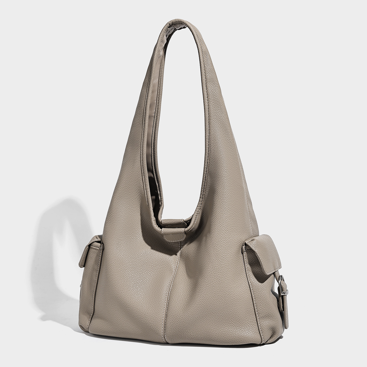 Soft Vegan Leather Large Shoulder Tote — Retro Style