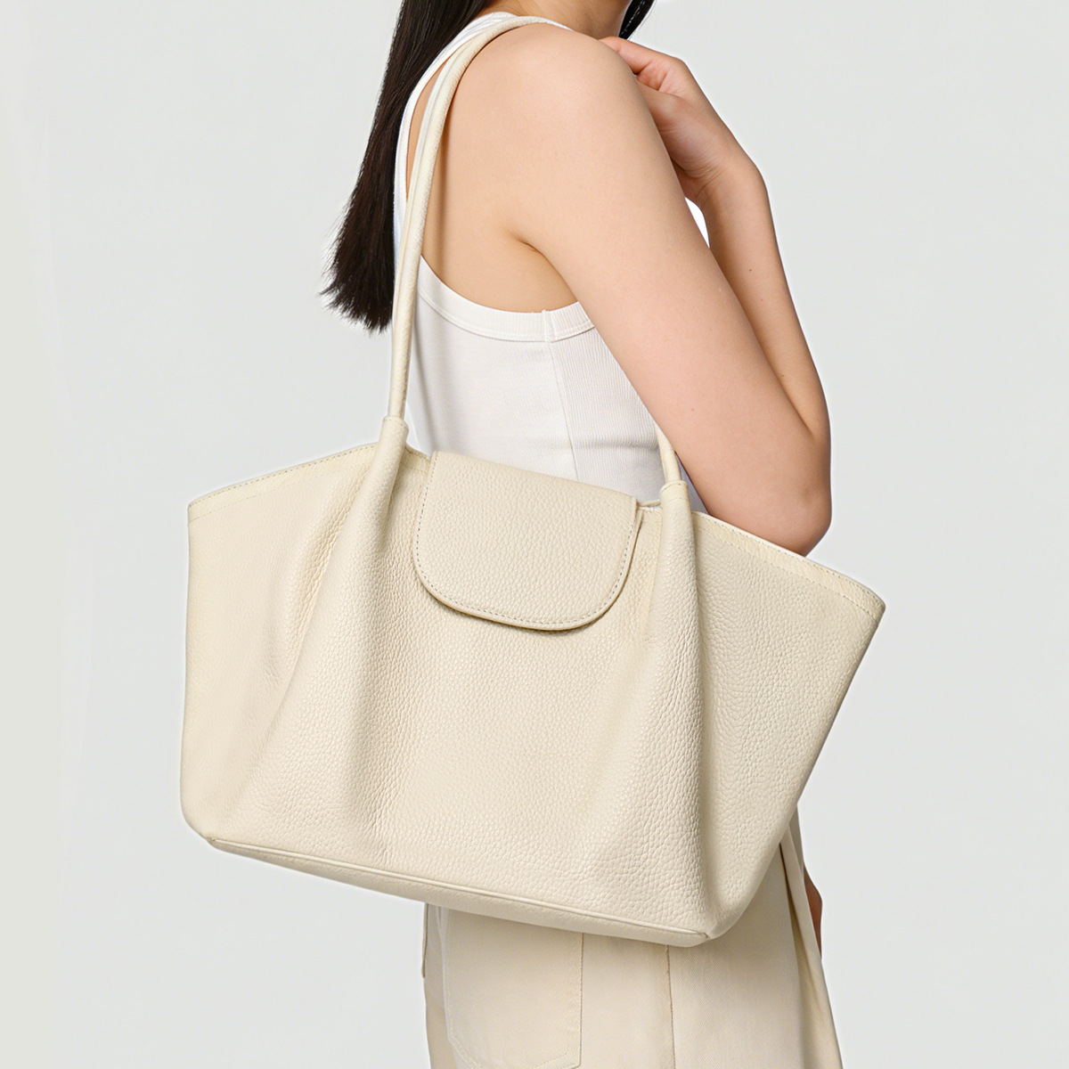 Togo Cowhide Leather Tote Bag Women Large Capacity Commuter Shoulder Handbag Crossbody product image
