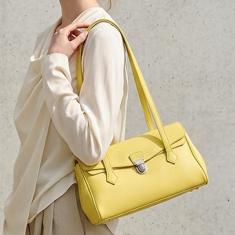 Top-Grain Cowhide Hobo Shoulder Bag Women Large Capacity Commuter Crossbody Leather Bag product image
