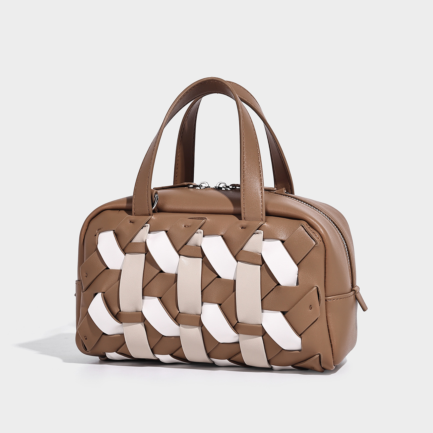 Trendy Woven Vegan Leather Casual Tote — Summer 2026