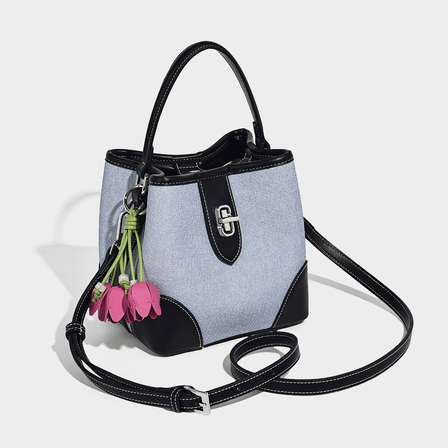 Vegan Leather Bucket Shoulder Bag — Minimalist Casual