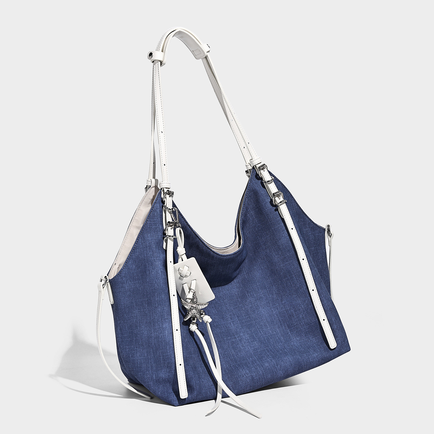 Vegan Leather Large Shoulder Tote — Retro with Detachable Mini Pouch