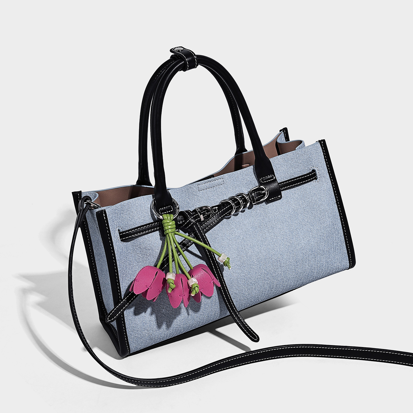 Vegan Leather Mini Square Crossbody Bag — Structured product image