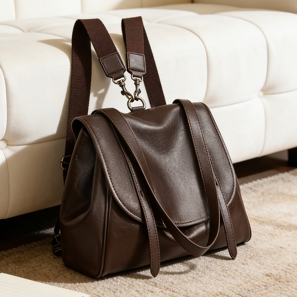 Vintage Soft Leather Backpack product image