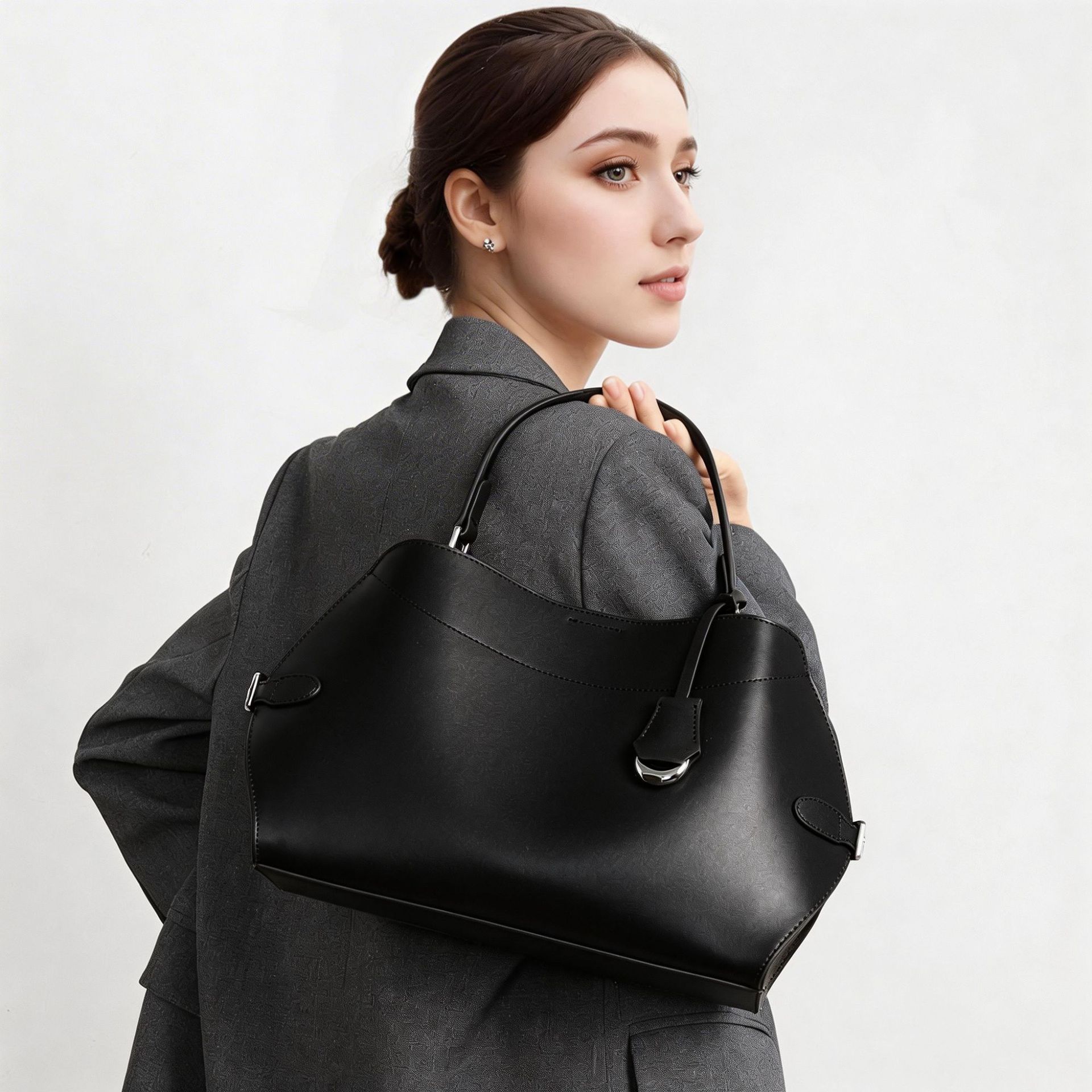 Women's Genuine Leather Shoulder Bag Commuter Crossbody Large Capacity Top-Handle Handbag product image