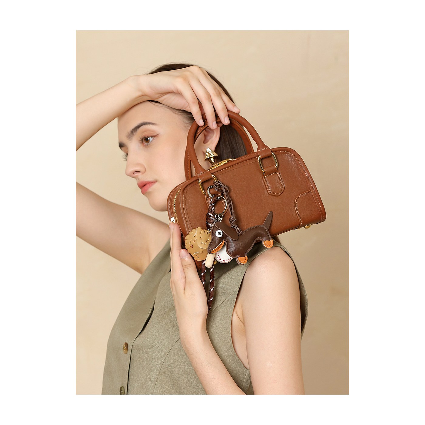 Product image 2 of Mini Leather Boston Crossbody Bag for wholesale handbag buyers