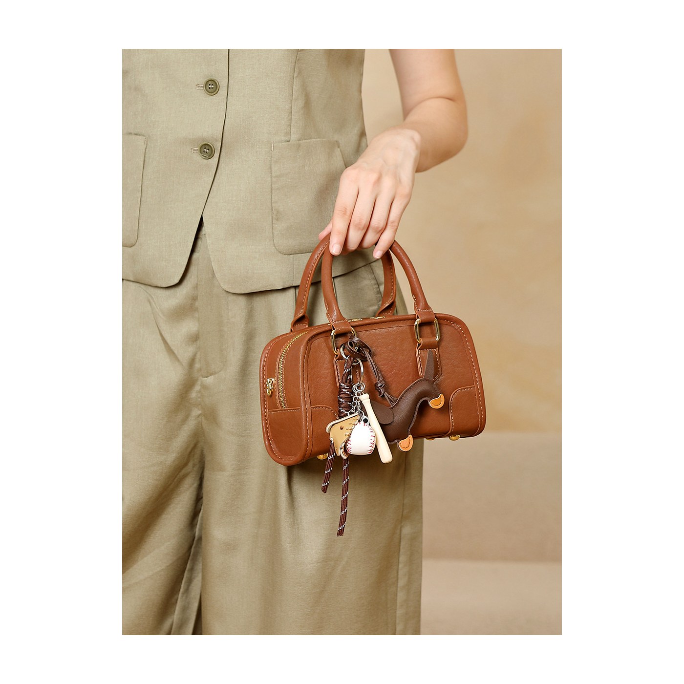 Product image 3 of Mini Leather Boston Crossbody Bag for wholesale handbag buyers