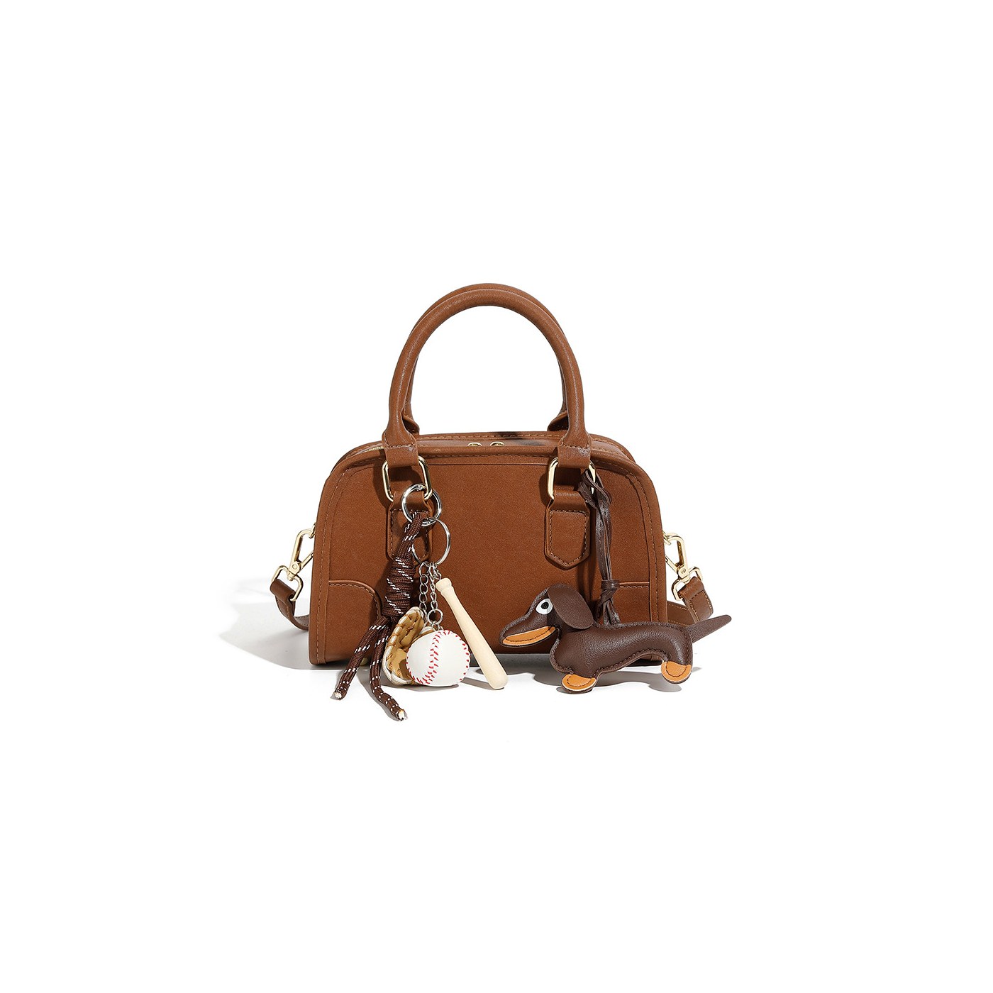 Mini Leather Boston Crossbody Bag product example for Custom Packaging for Handbags