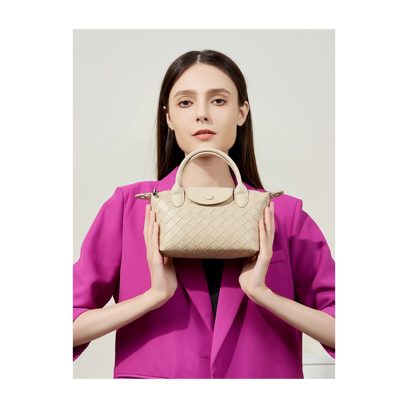 Product image 3 of Mini Woven Leather Dumpling Crossbody Bag for wholesale handbag buyers
