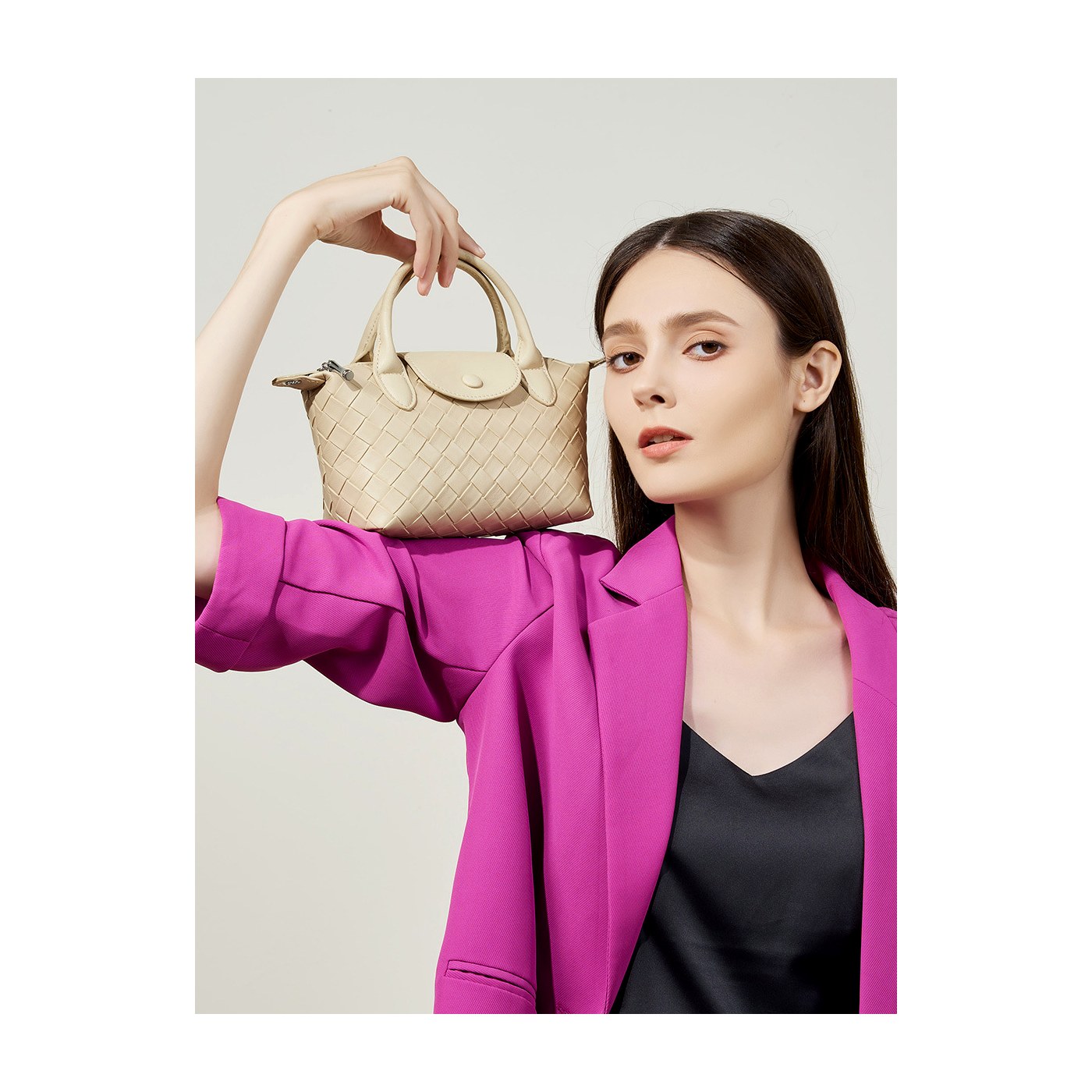 Product image 4 of Mini Woven Leather Dumpling Crossbody Bag for wholesale handbag buyers