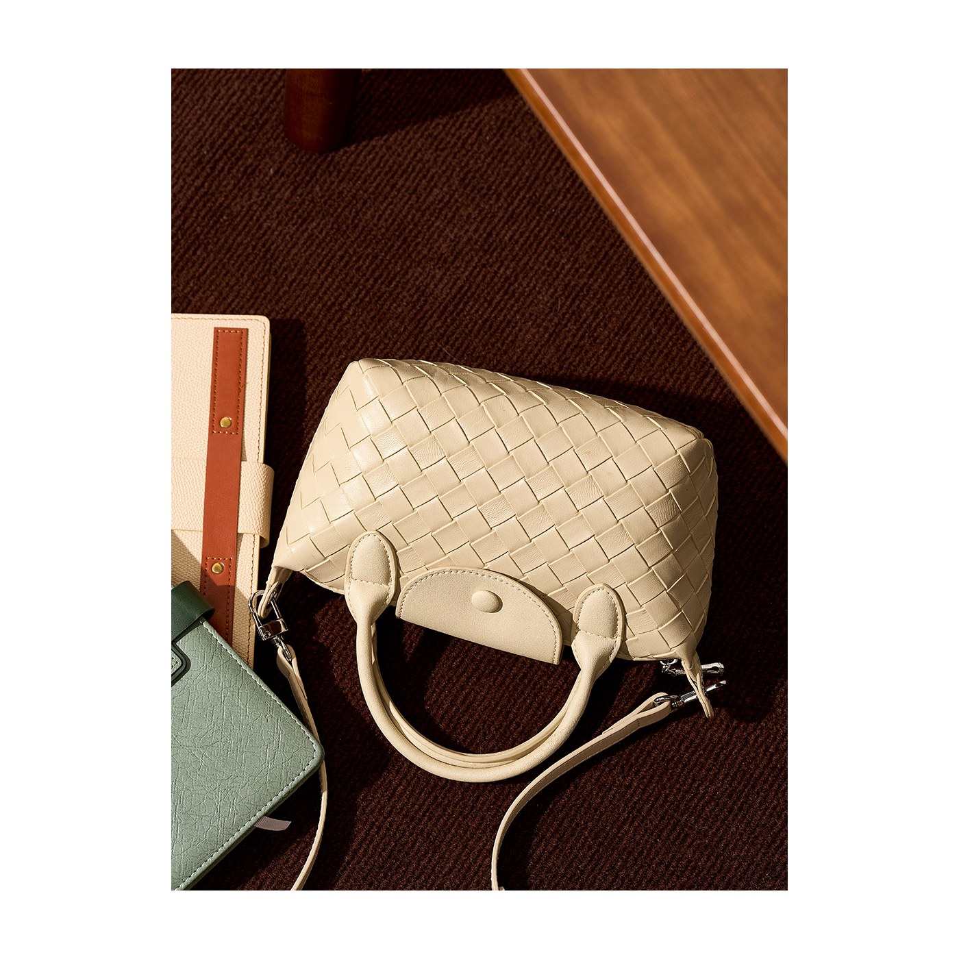 Product image 6 of Mini Woven Leather Dumpling Crossbody Bag for wholesale handbag buyers