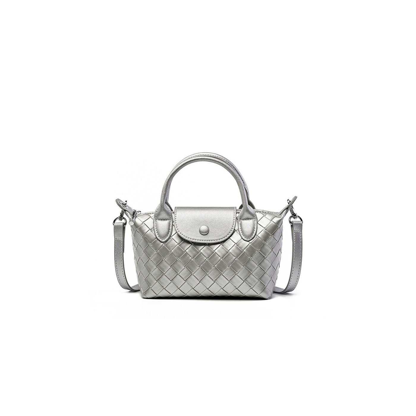 Product image 8 of Mini Woven Leather Dumpling Crossbody Bag for wholesale handbag buyers