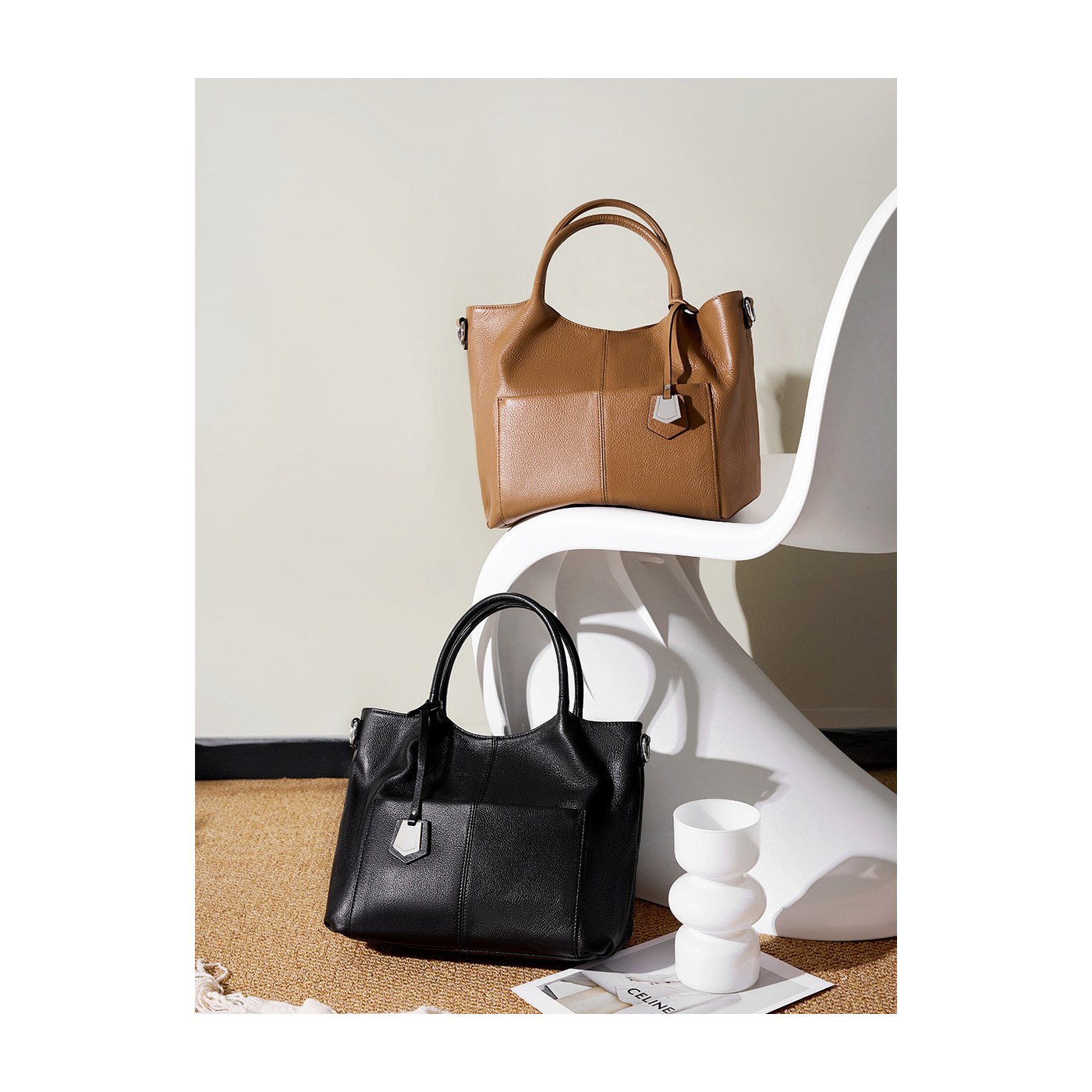 Product image 5 of Large Leather Mom Tote Bag for wholesale handbag buyers