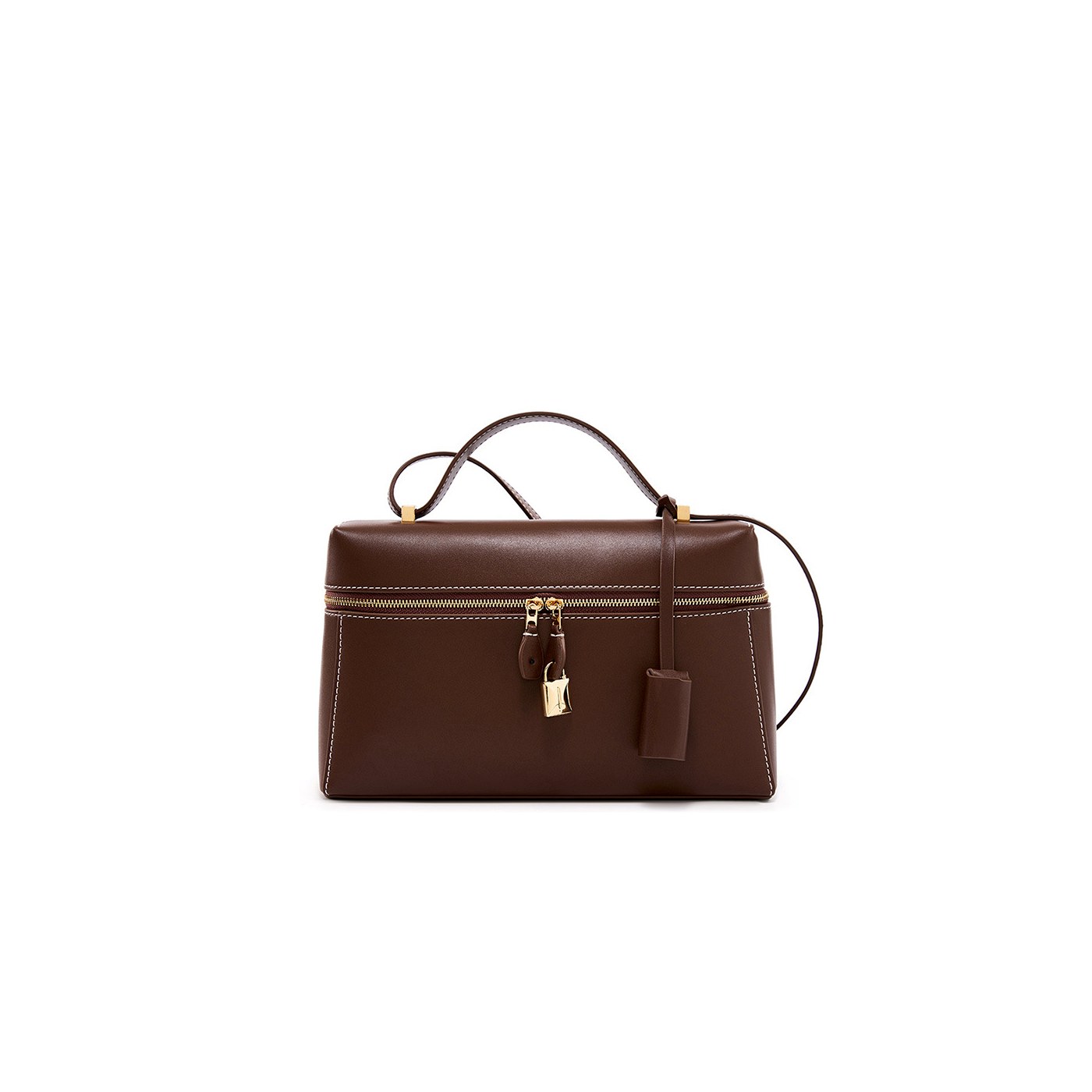 Structured Leather Box Handbag product example for Custom Packaging for Handbags