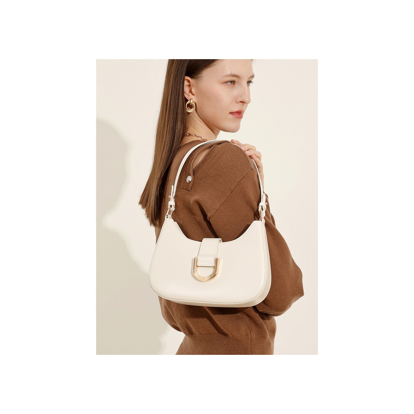 Product image 2 of Leather Baguette Shoulder Bag for wholesale handbag buyers