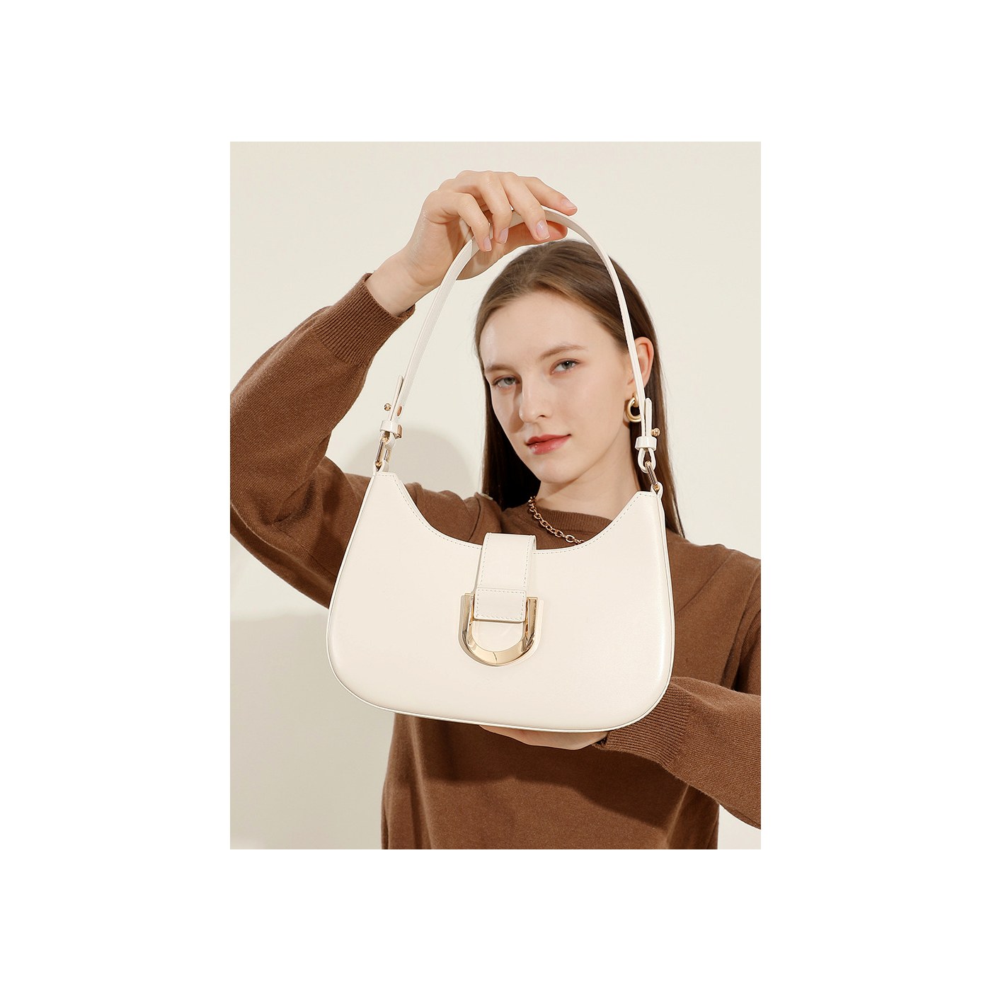 Product image 3 of Leather Baguette Shoulder Bag for wholesale handbag buyers