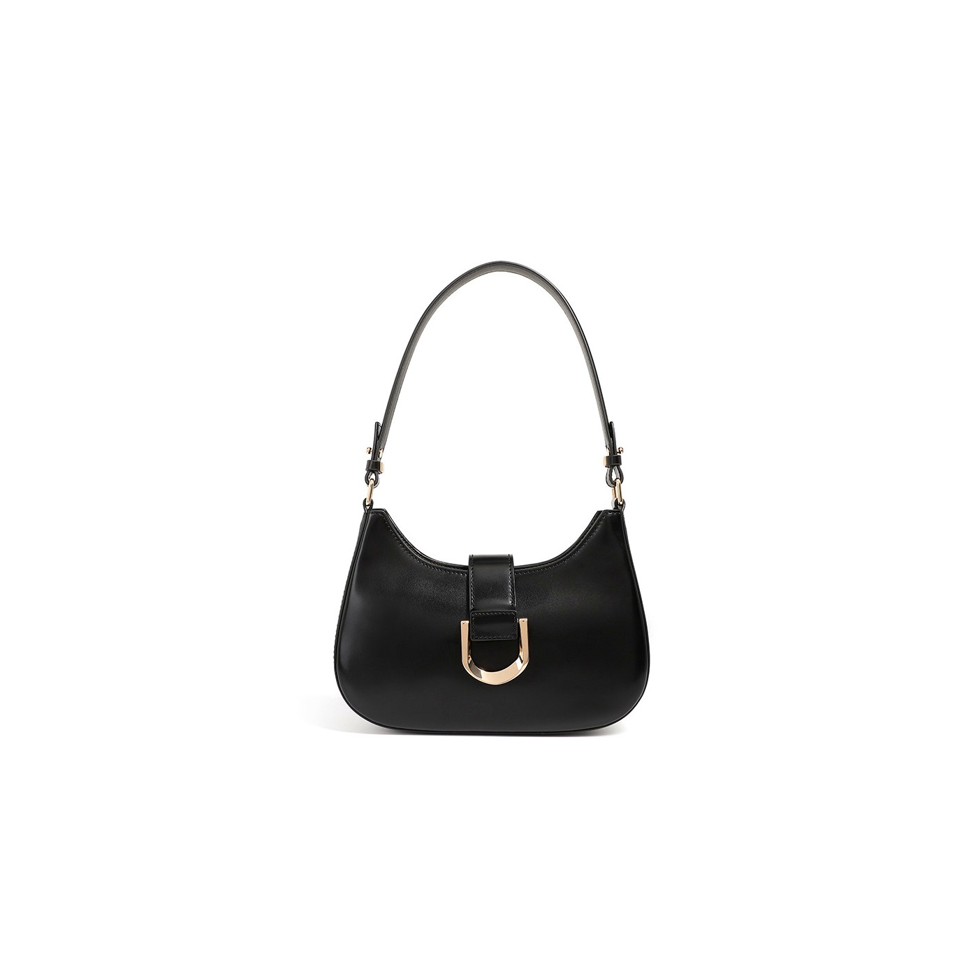Leather Baguette Shoulder Bag related to Hardware handbag material