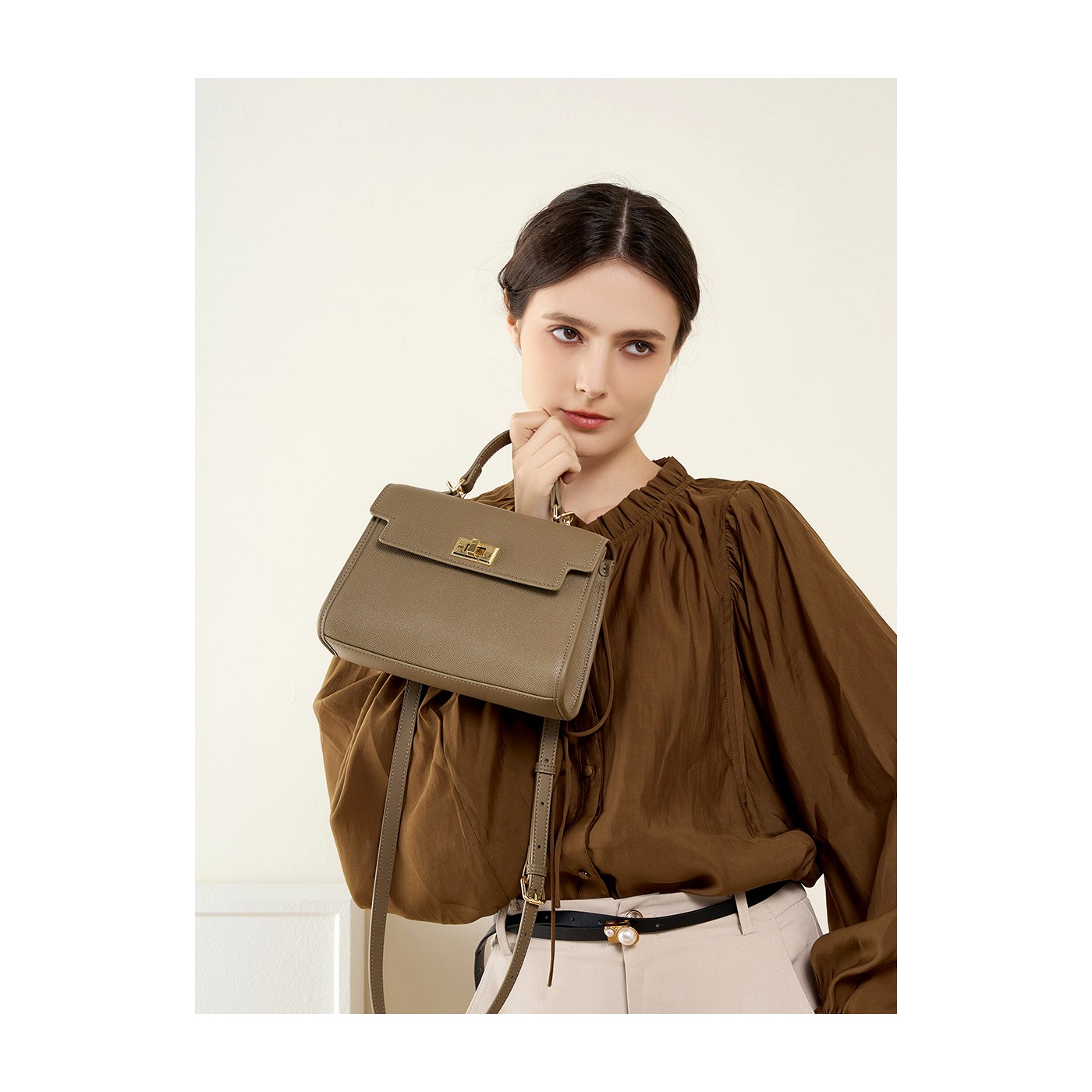 Product image 2 of Mini Structured Leather Top Handle Bag for wholesale handbag buyers