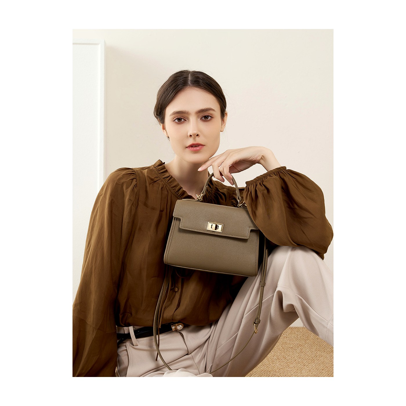 Product image 3 of Mini Structured Leather Top Handle Bag for wholesale handbag buyers