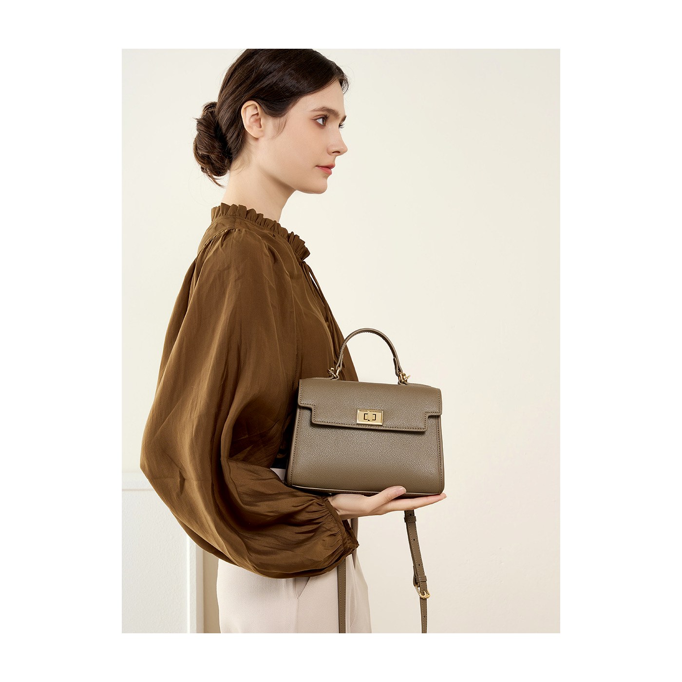 Product image 5 of Mini Structured Leather Top Handle Bag for wholesale handbag buyers
