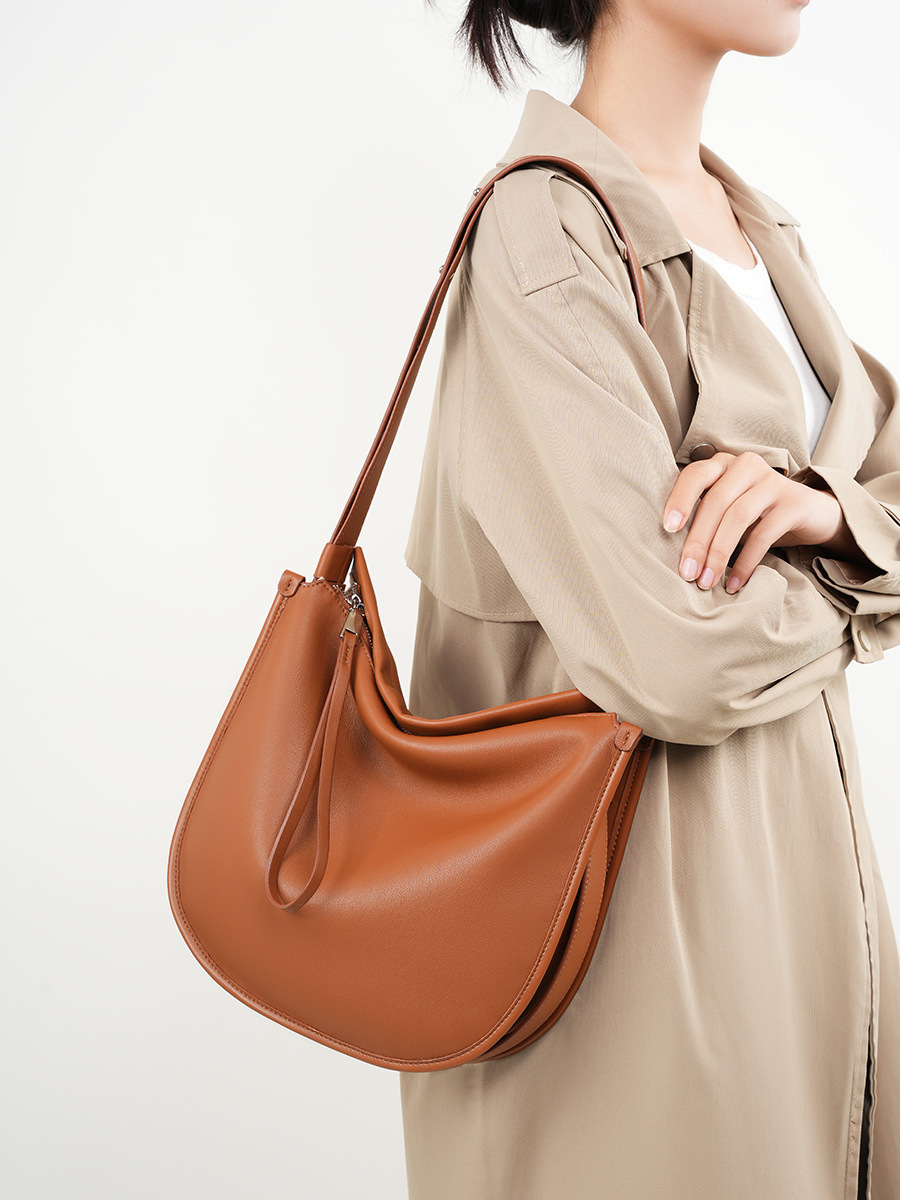 Minimal Soft Leather Hobo Shoulder Bag product image for B2B handbag collection