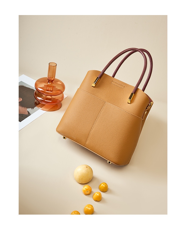 Product image 2 of Structured Genuine Leather Bucket Bag for wholesale handbag buyers