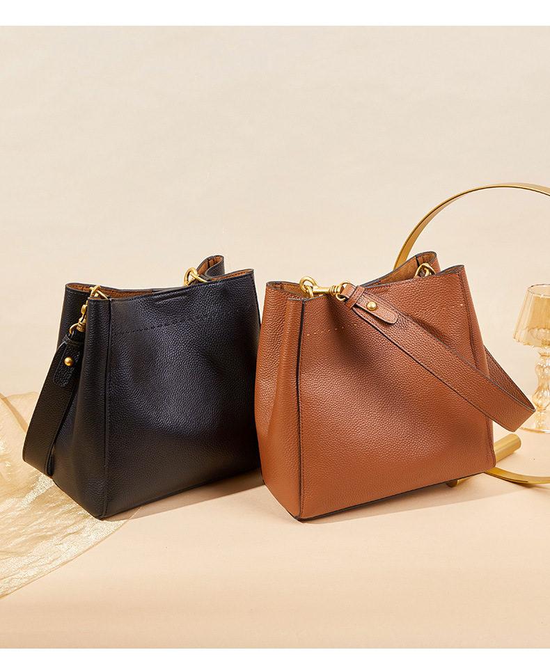 Product image 2 of Vintage Leather Bucket Tote Bag for wholesale handbag buyers