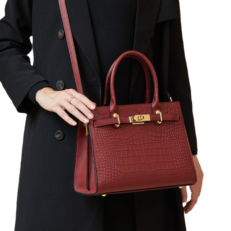 Product image 5 of Croc Embossed Leather Top Handle Handbag for wholesale handbag buyers