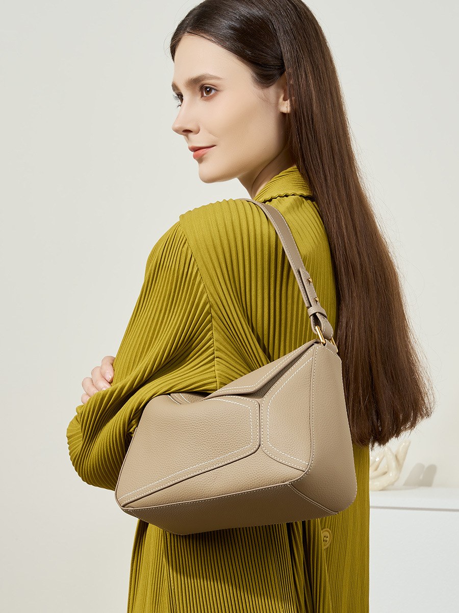 Product image 2 of Geometric Leather Pillow Shoulder Bag for wholesale handbag buyers