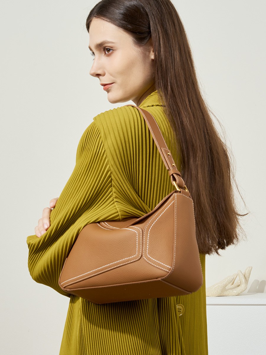 Product image 3 of Geometric Leather Pillow Shoulder Bag for wholesale handbag buyers