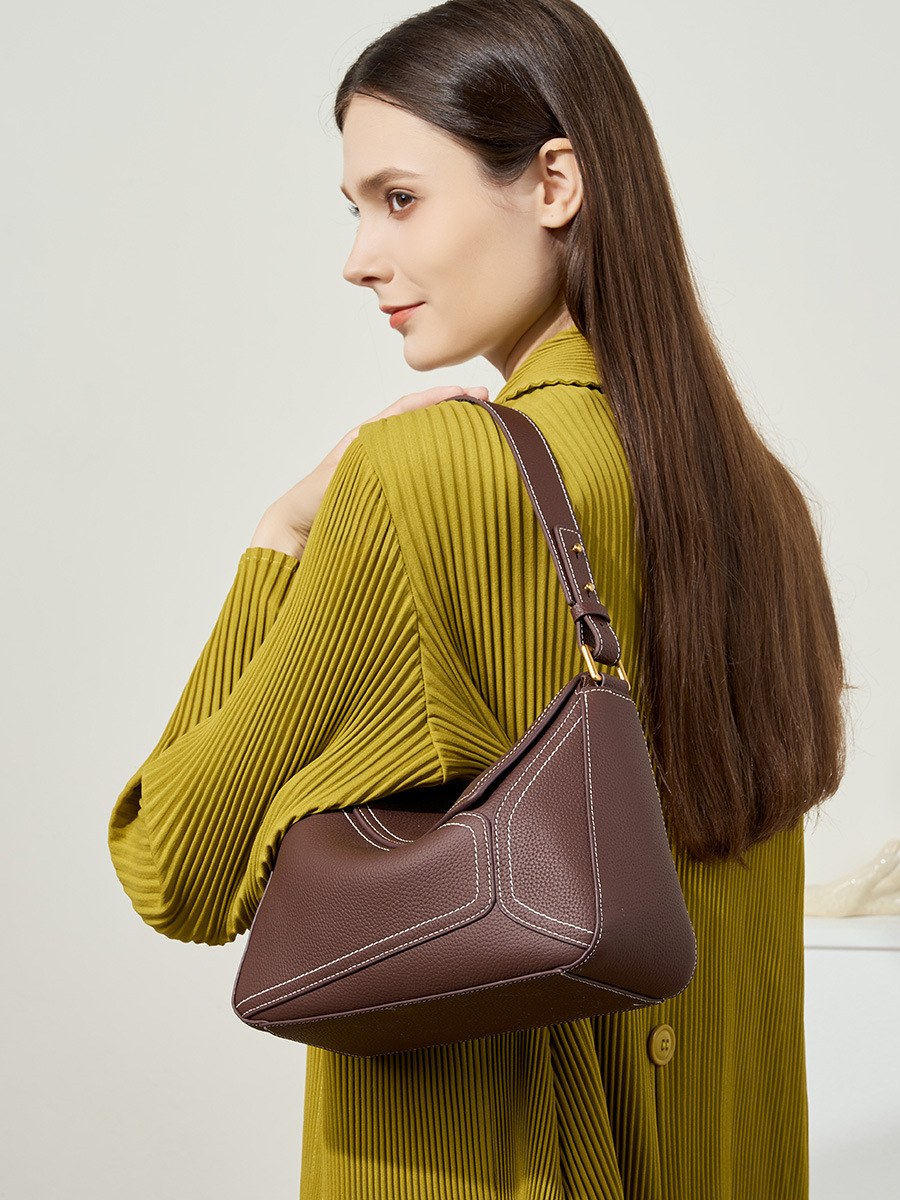Geometric Leather Pillow Shoulder Bag product image for B2B handbag collection