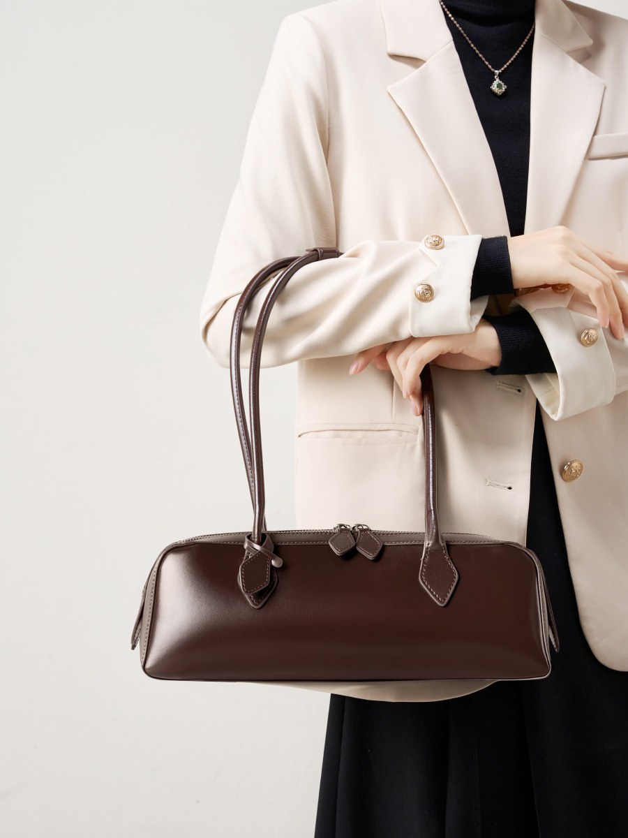 Product image 2 of Long Leather Baguette Shoulder Bag for wholesale handbag buyers